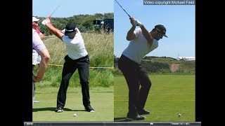 Jon Rahm golf swing  Long Iron faceon amp downtheline July 2017 [upl. by Nat]