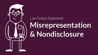 Misrepresentation and Nondisclosure  Contracts  Defenses amp Excuses [upl. by Rollecnahc372]