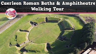 CAERLEON ROMAN BATHS amp AMPHITHEATRE WALES  Walking Tour  Pinned on Places [upl. by Ahsaret124]