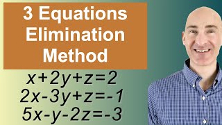 Solving Systems of 3 Equations Elimination [upl. by Juieta]