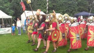 Roman Reenactment at the Amphitheatre in Caerleon Marching In [upl. by Lawson249]